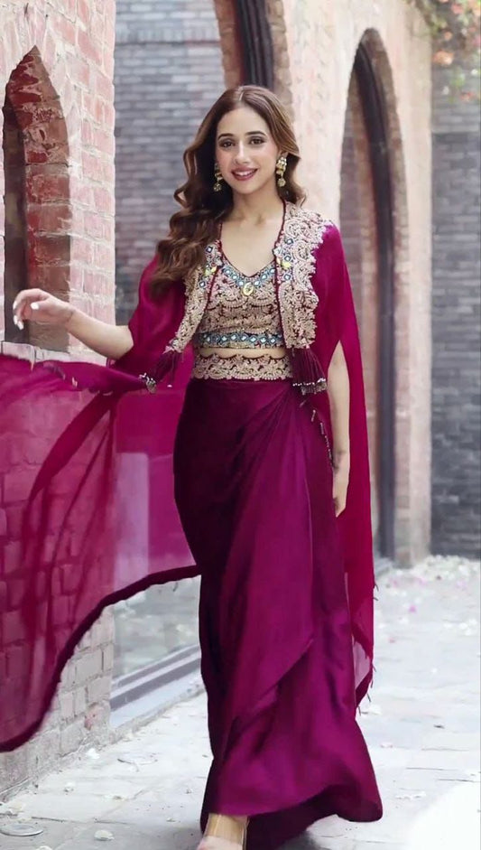 Trending Party Wear Shrug with Sharara