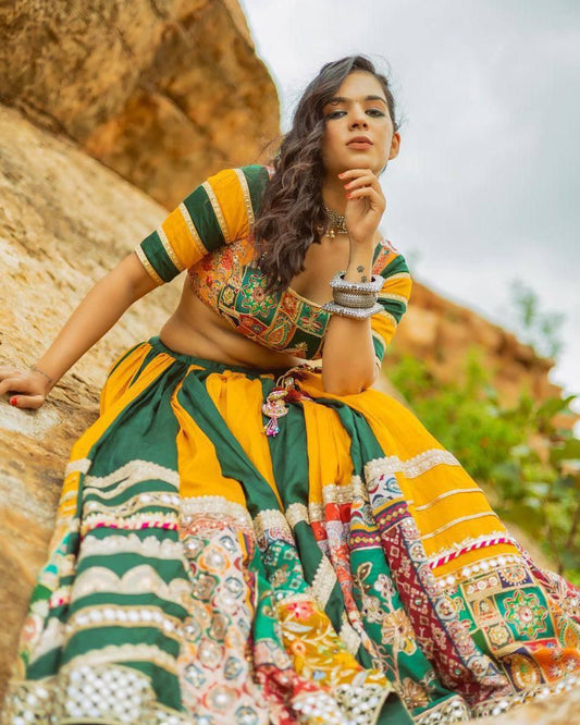 Printed Chaniya choli in heavy Muslin cotton.